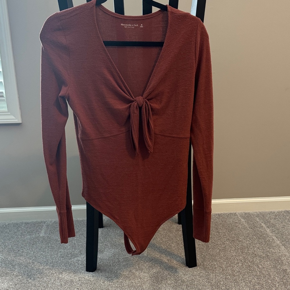 Abercrombie & Fitch Rust Tie-Front Bodysuit